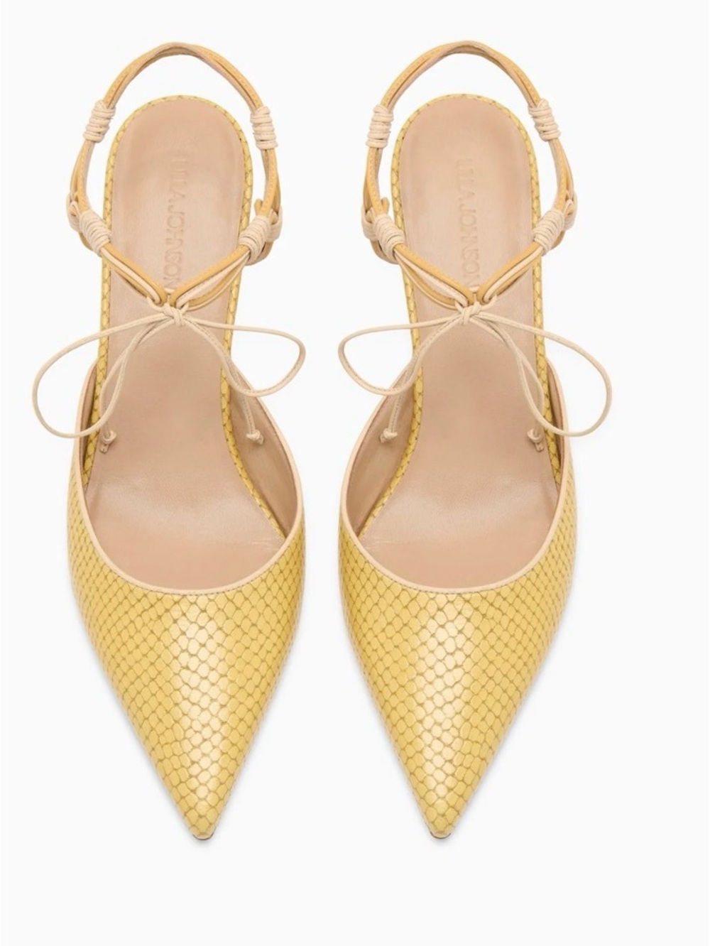 Ulla Johnson Aris Novel Strap Kitten Heel - Lotus Yellow Python Size 37